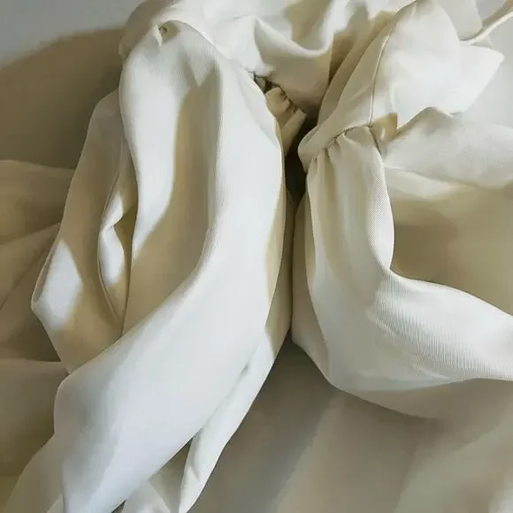 Lulus Lead A Charmed Life High Neck Plunge Back Dress Size S Small Ivory - Picture 6 of 10